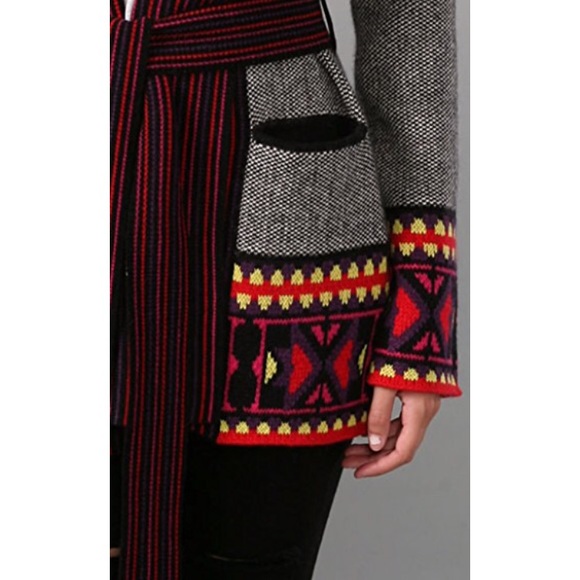 Belted wrap sweater wool cashmere cardigan Small - Picture 4 of 4